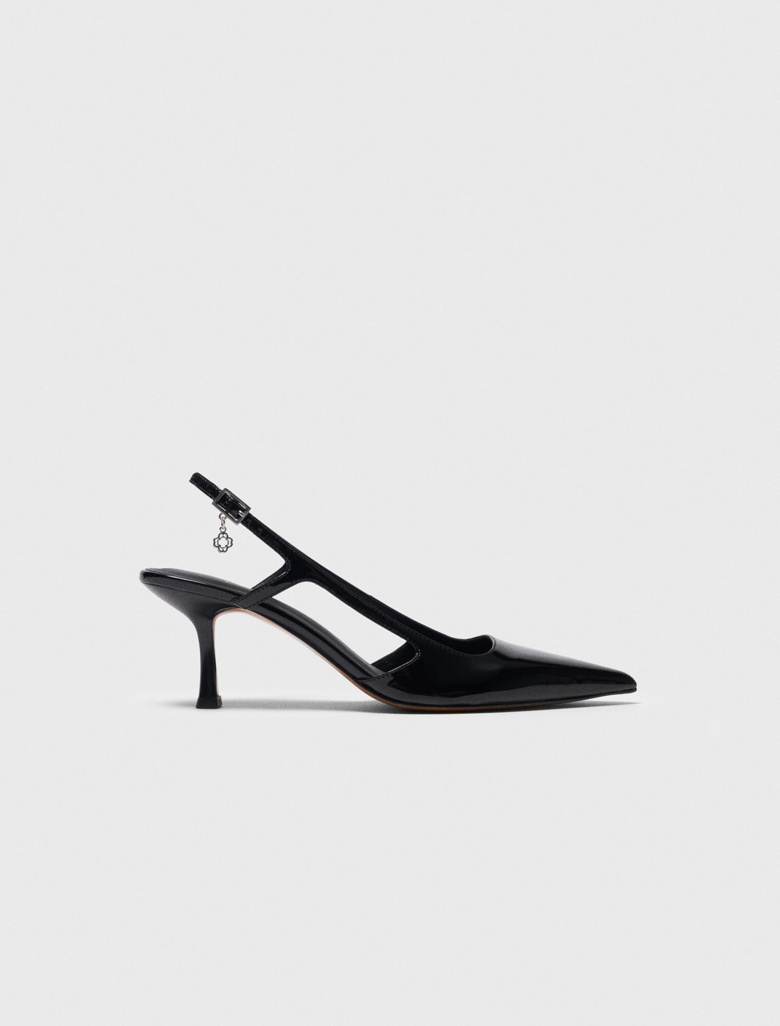 Escarpins slingback en cuir vernis