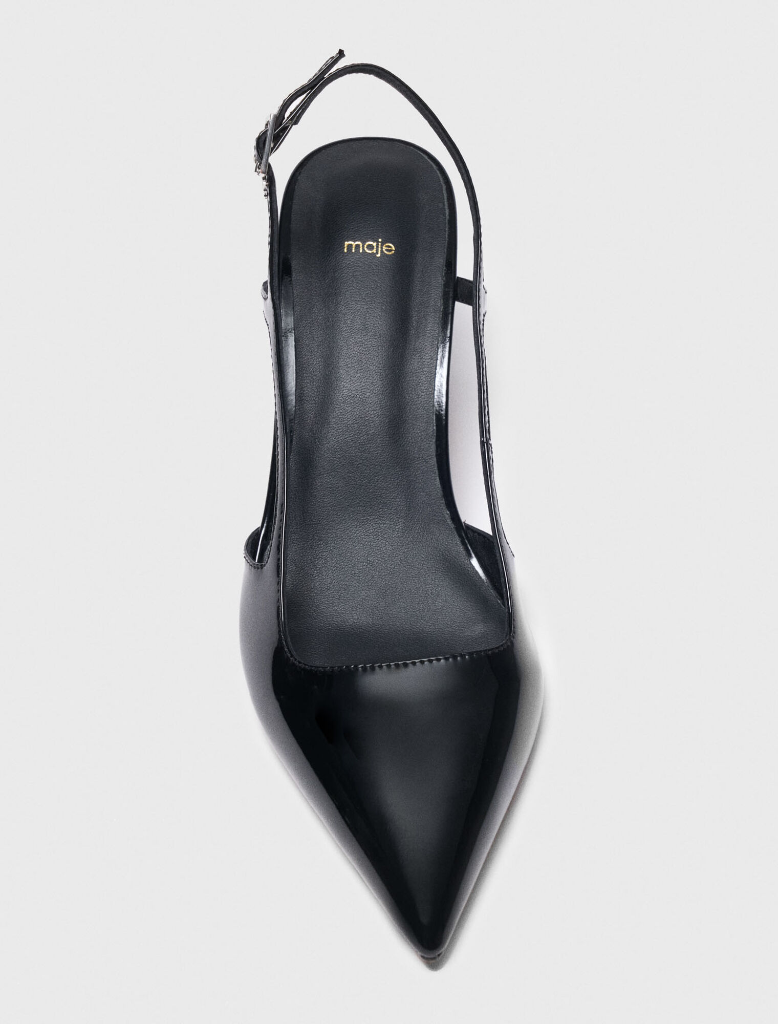 Escarpins slingback en cuir vernis