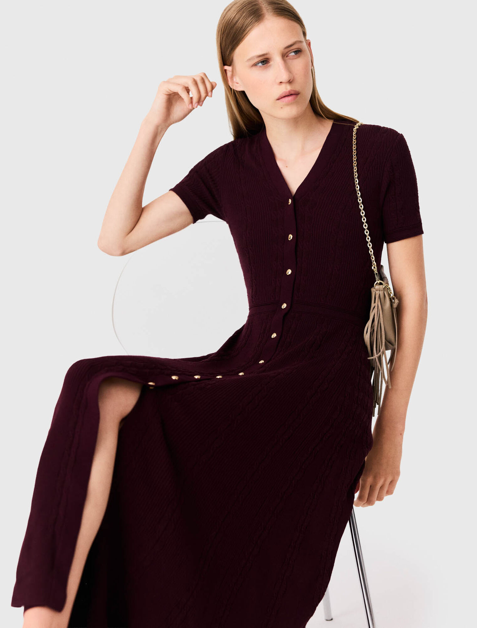 Robe longue en maille