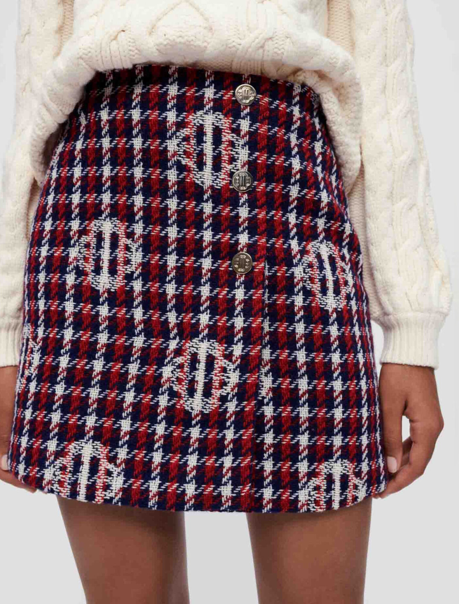 Jupe jacquard Clover à carreaux