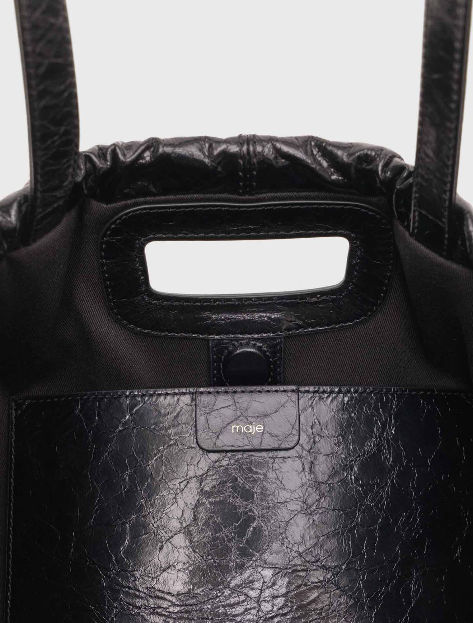 Sac M tote en cuir craquelé