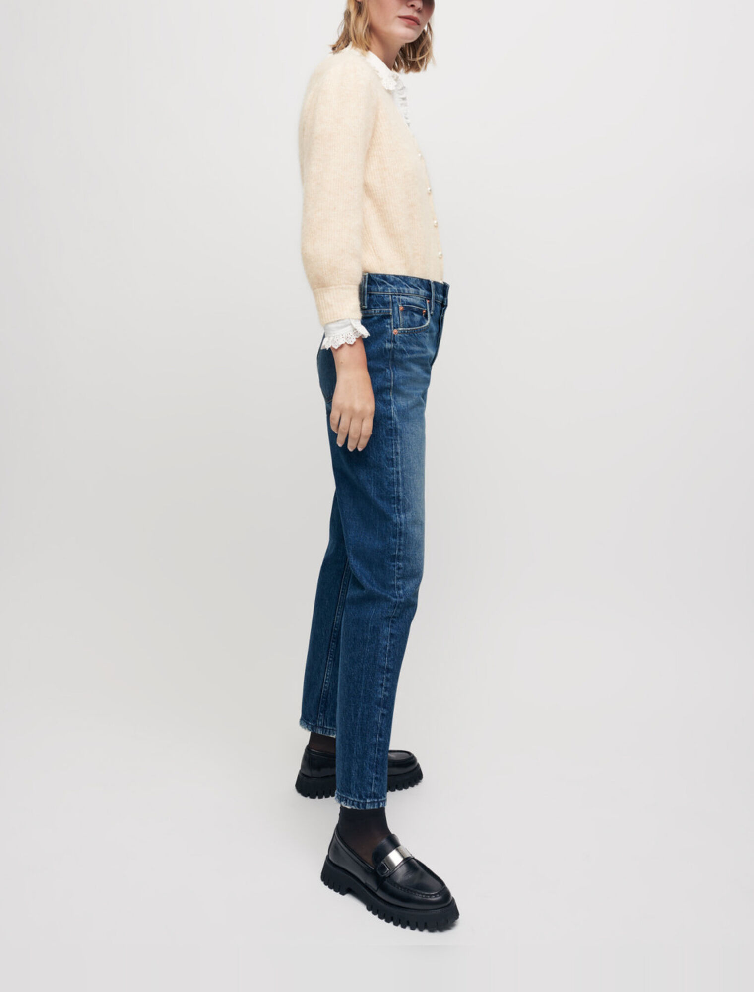 Jean droit taille haute