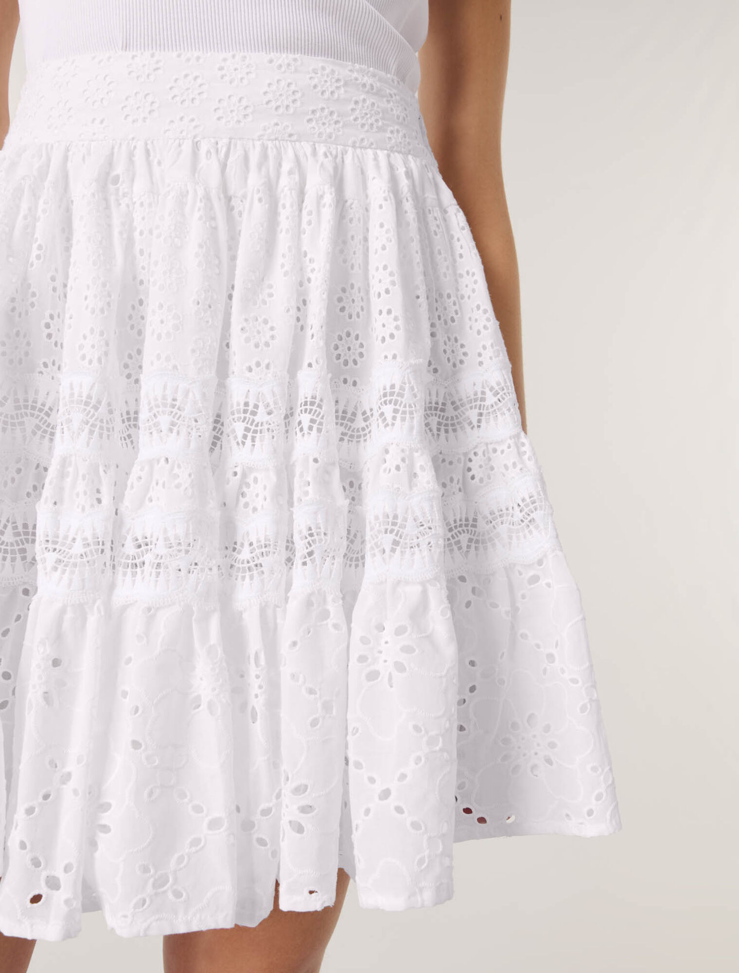 Jupe courte en broderie
