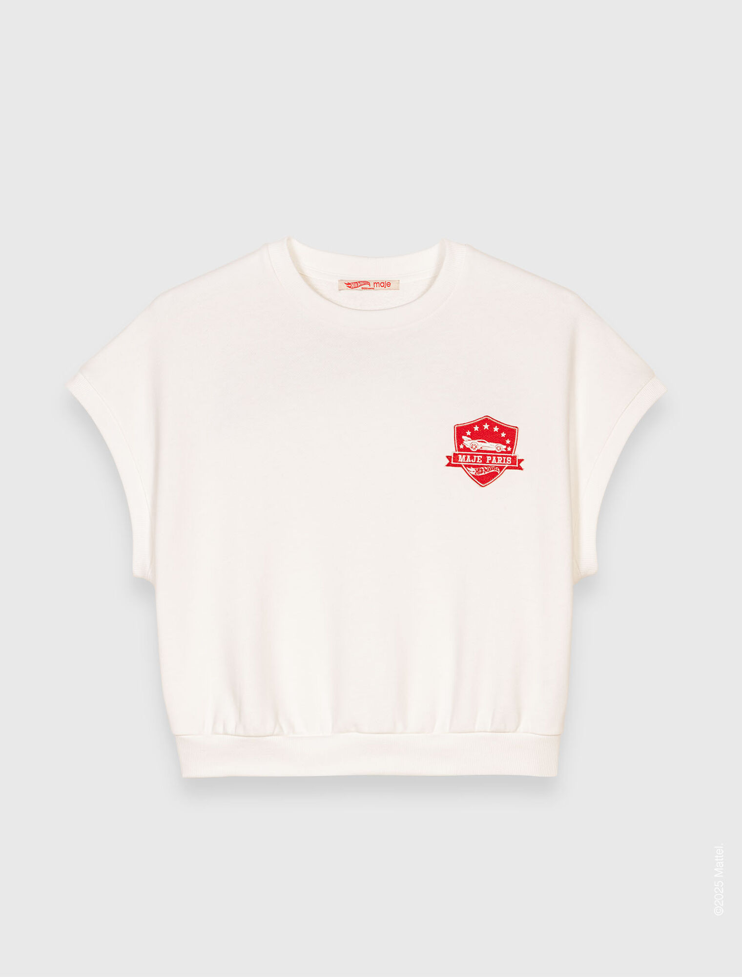 Sweatshirt crop avec logo brodé