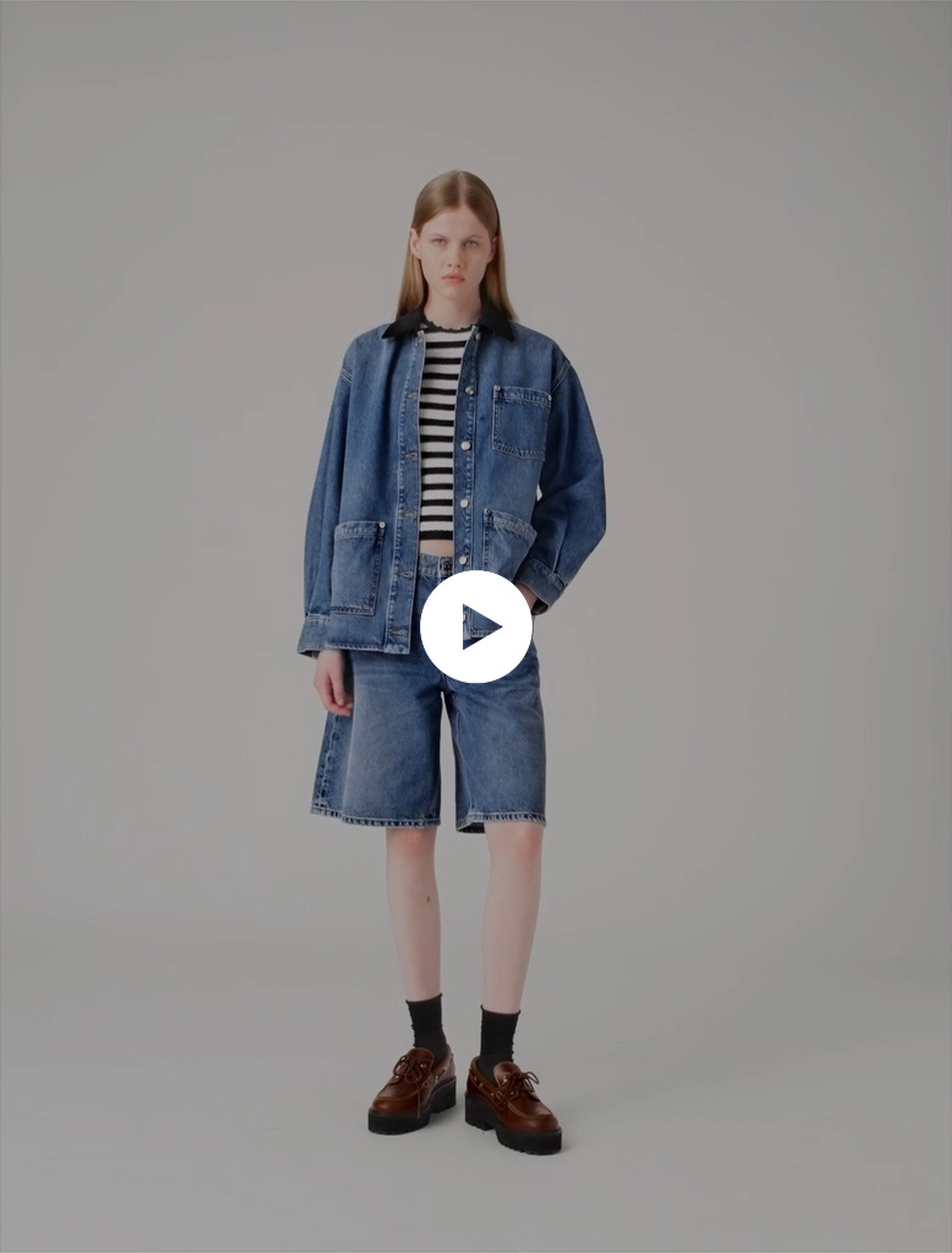 Veste en jean délavé
