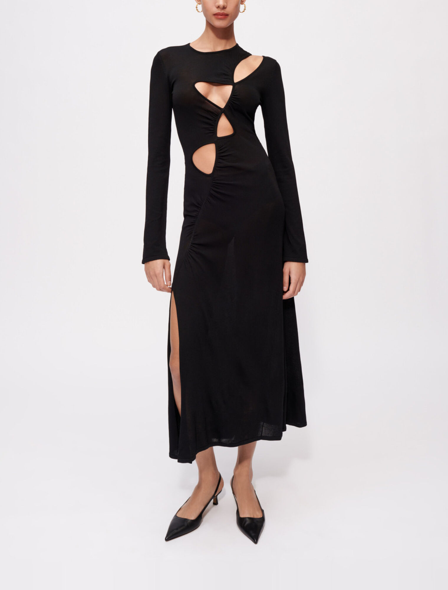 Robe en maille stretch à ouvertures