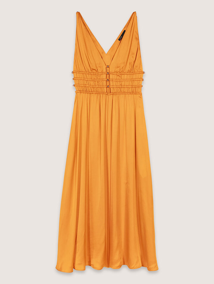 Robe longue satinée