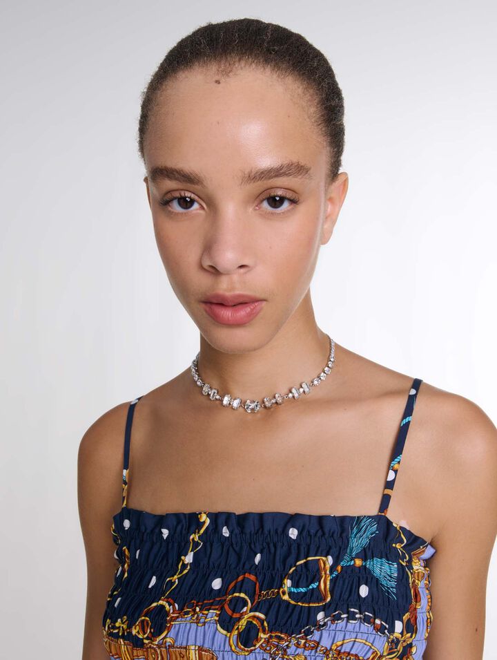 Crop top smocké imprimé