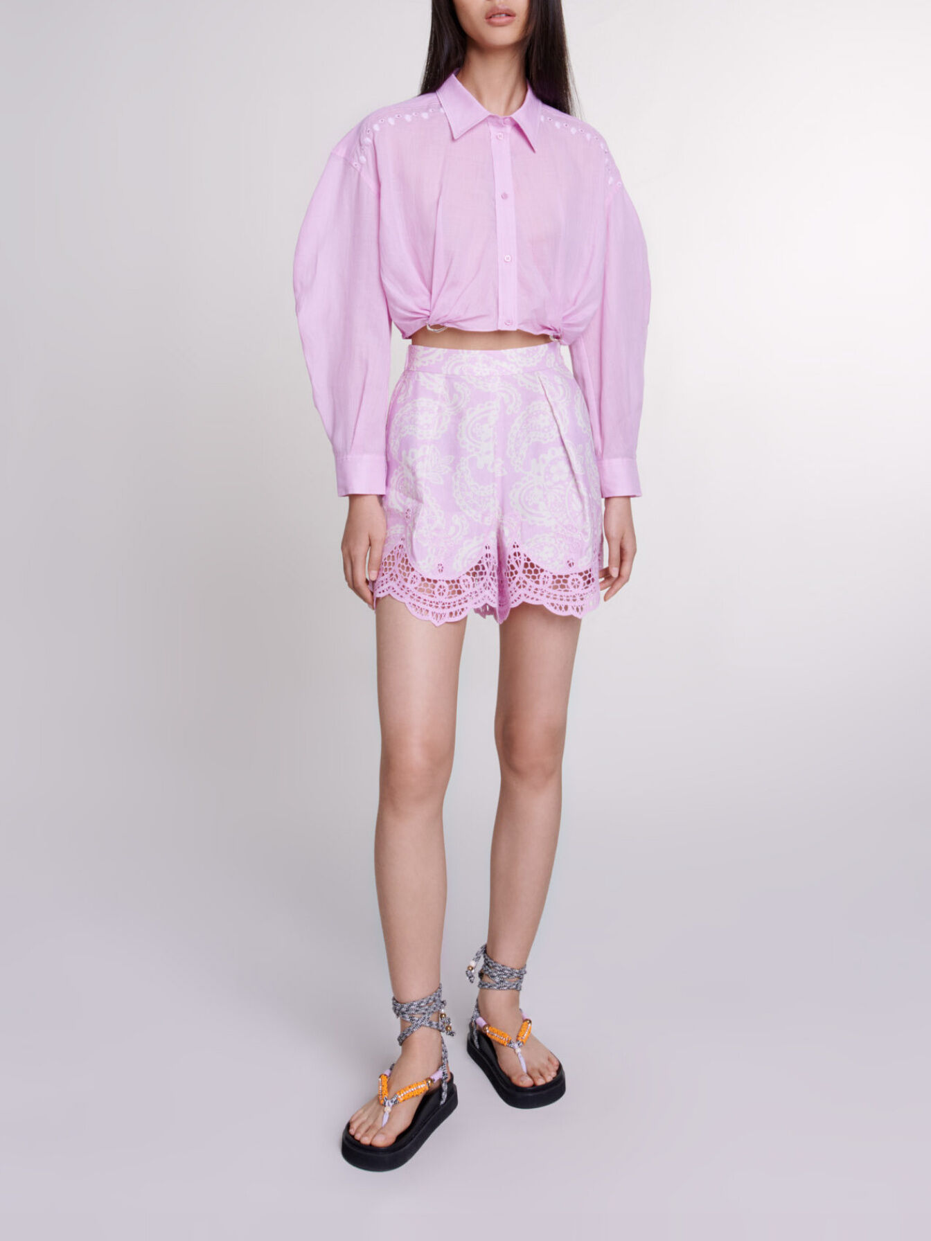 Chemise courte en ramie