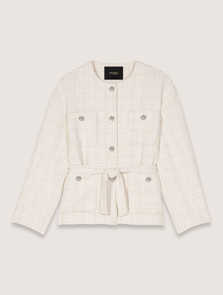 Veste ceinturée en tweed