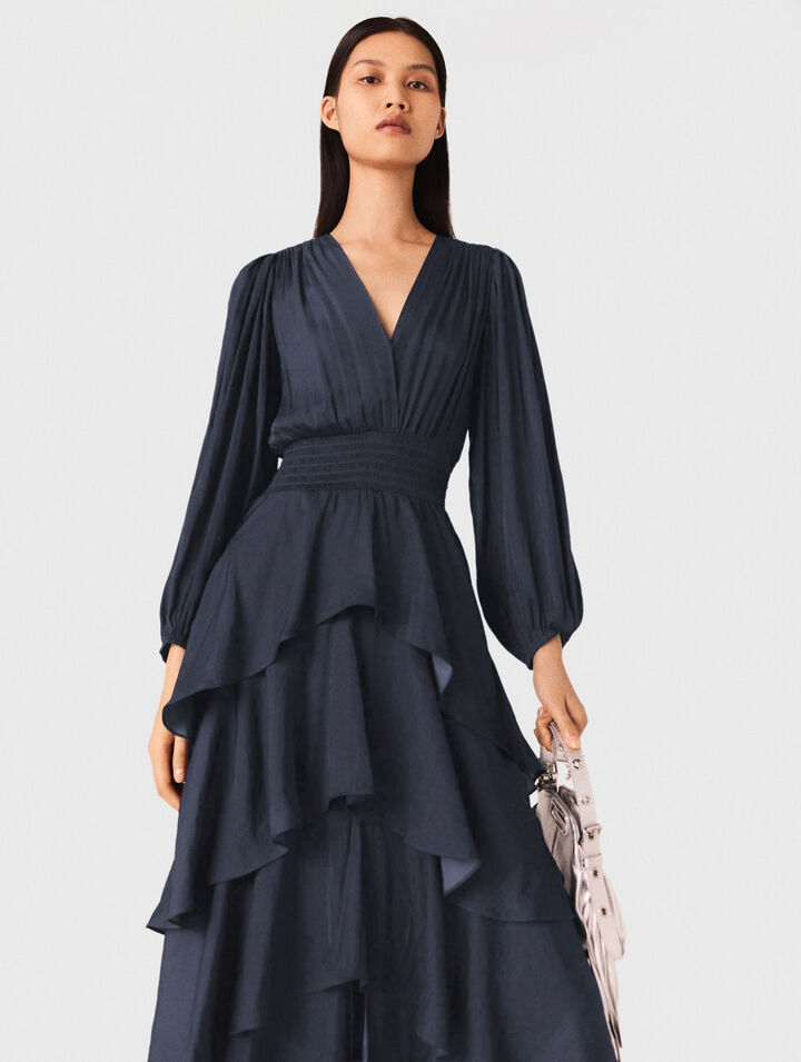 Robe longue à volants