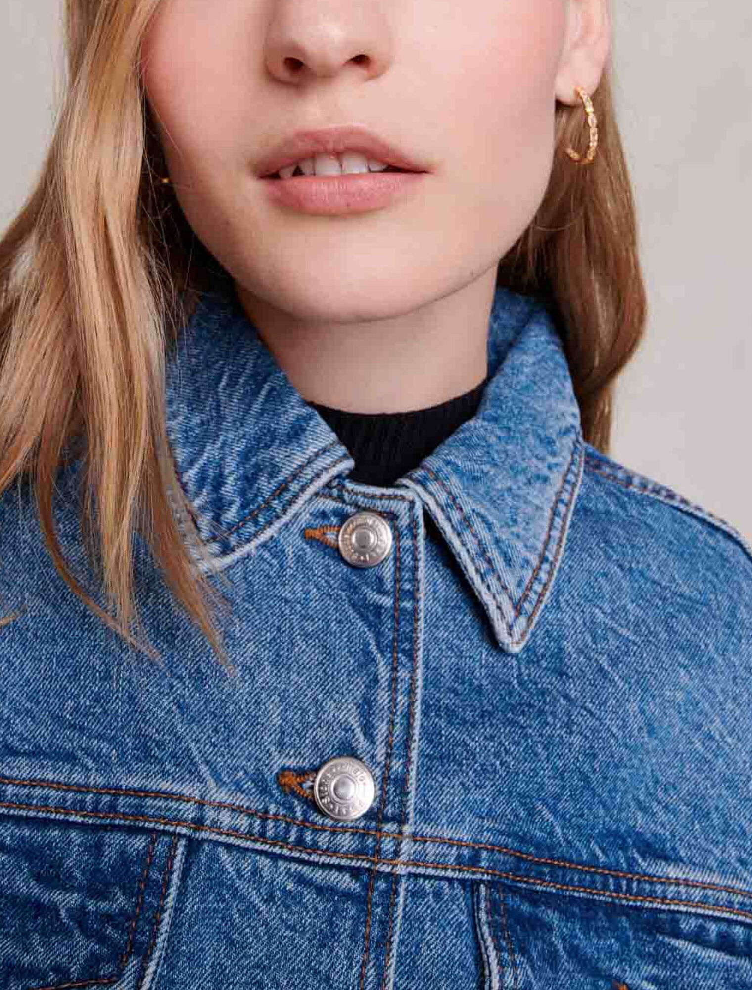 Blouson en jean à laçage