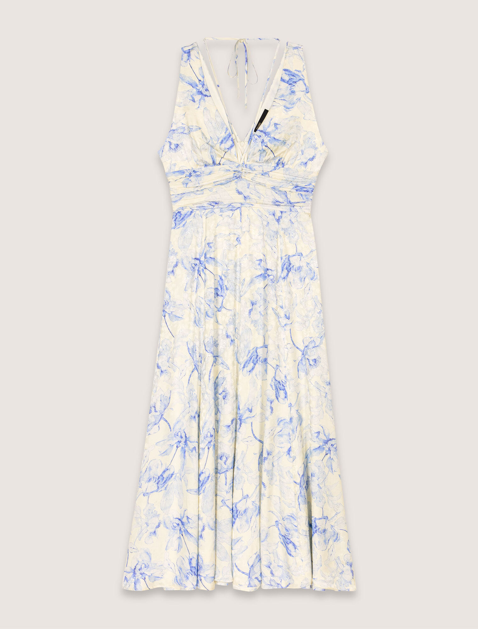 Robe longue imprimée et laçage