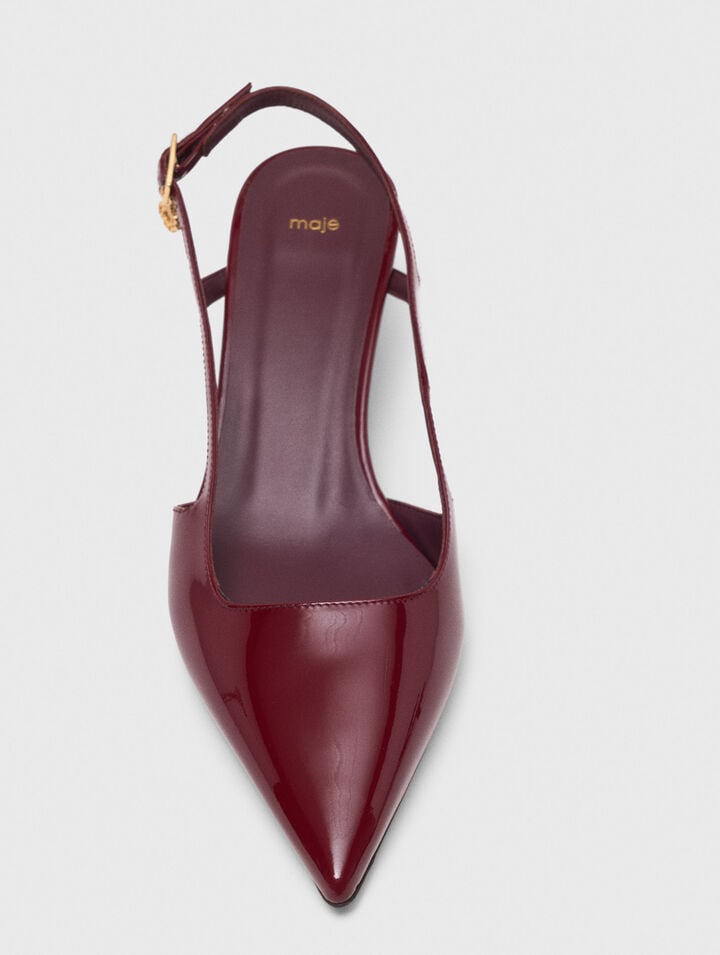 Escarpins slingback en cuir vernis