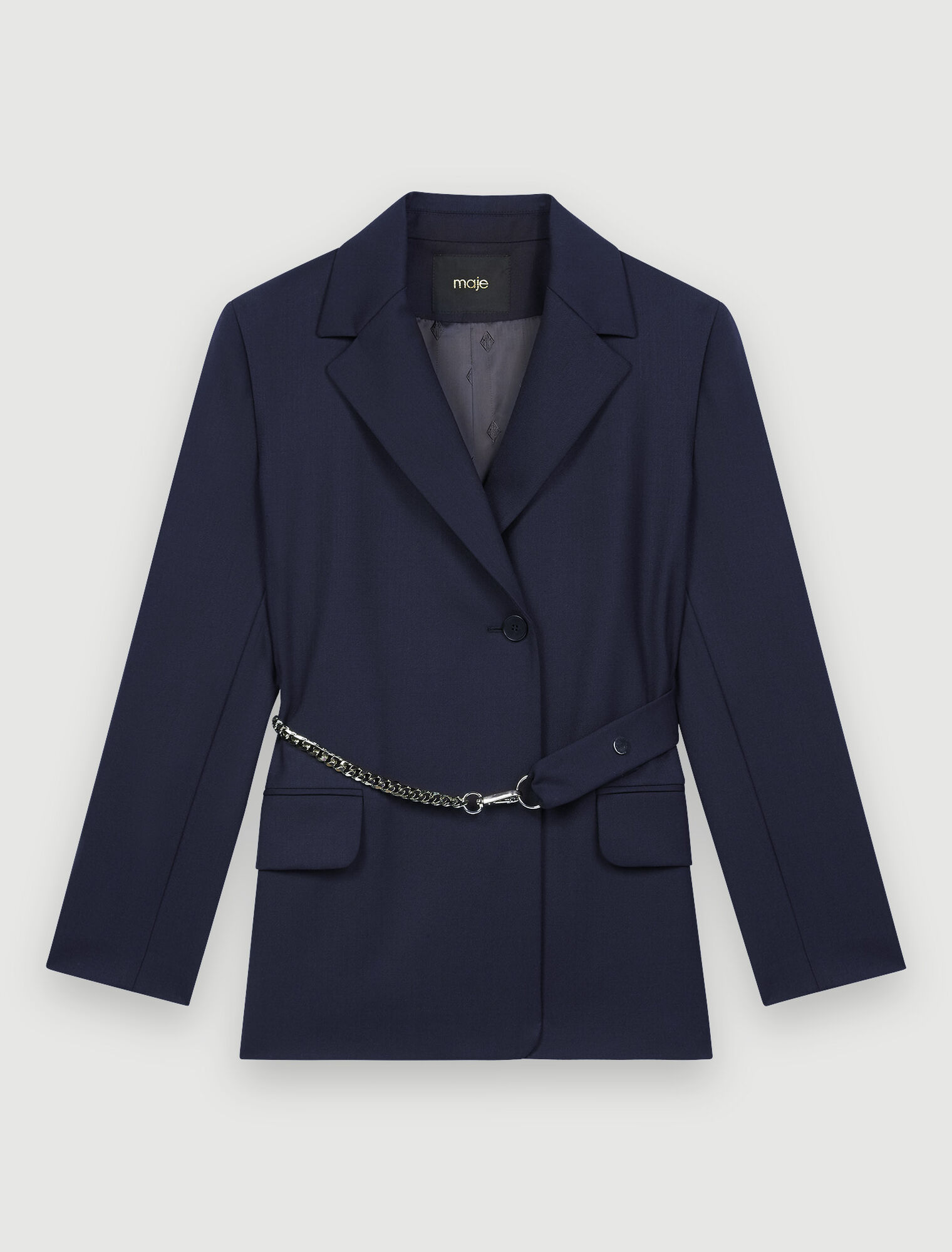 Veste tailleur à ceinture chaine