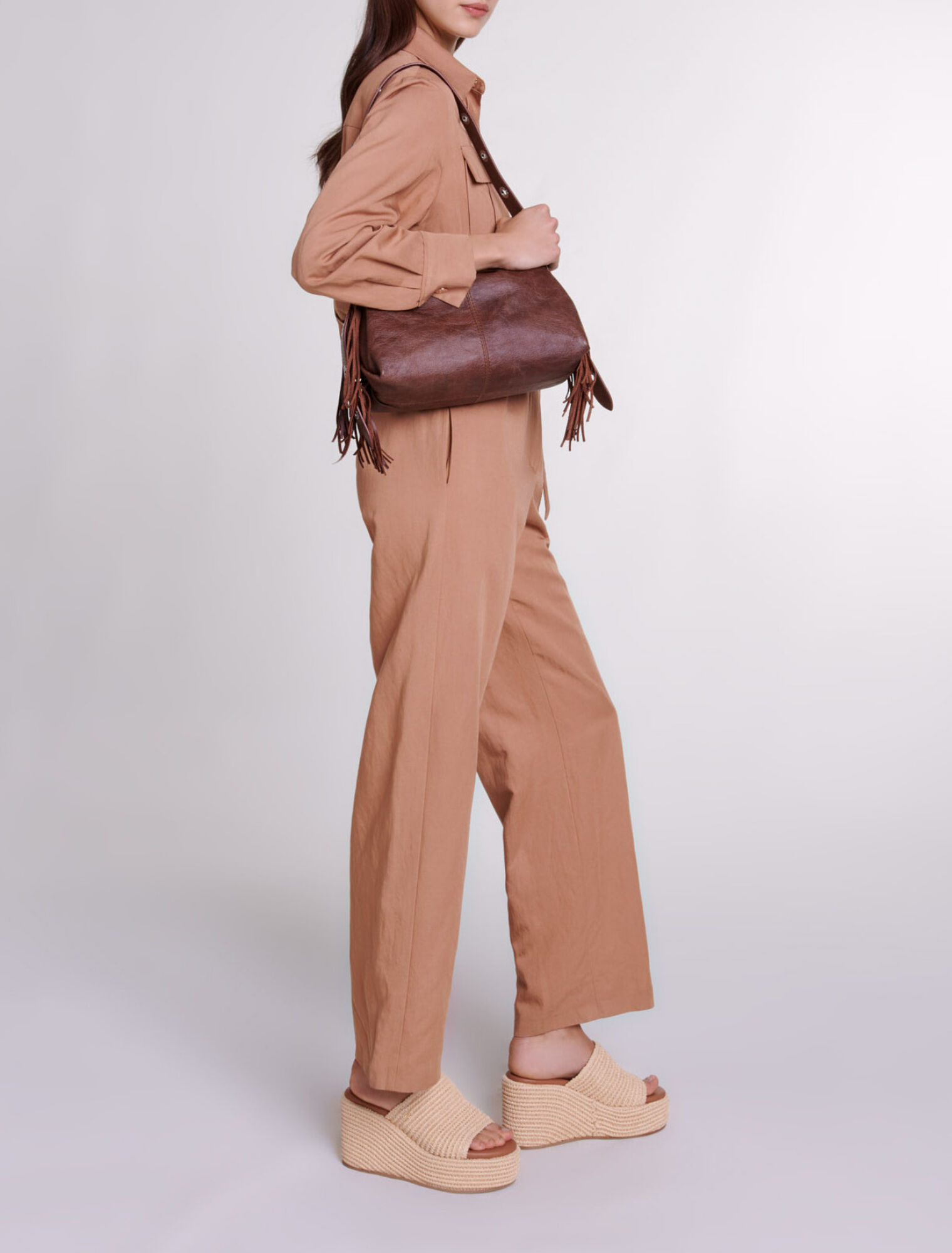 Combinaison pantalon en lin mélangé