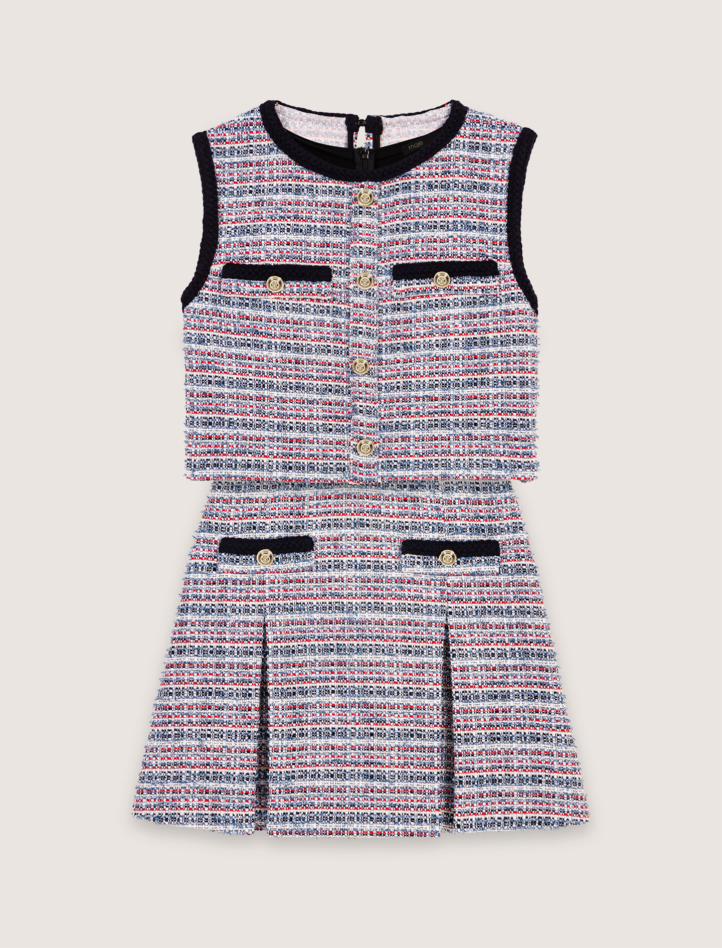 maje★Robe courte 2-en-1 en tweed ワンピース maje☆ROBE COURTE 2-EN-1 EN TWEED ワンピース