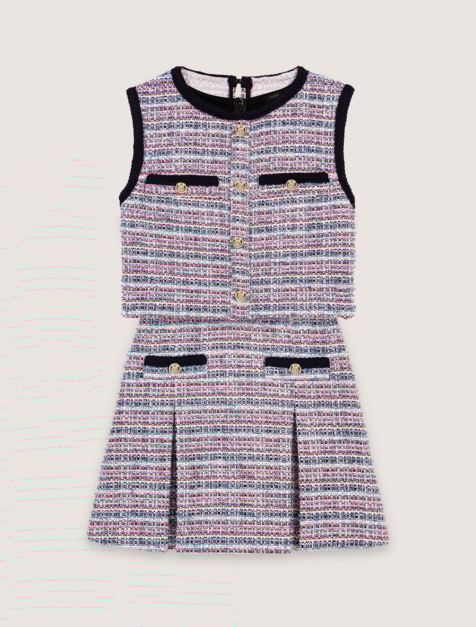 Robe courte 2-en 1 en tweed