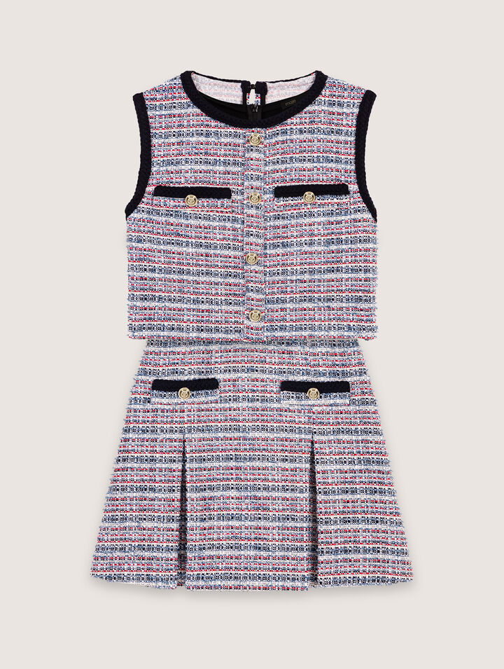 Robe courte 2-en 1 en tweed