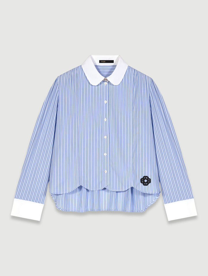 Chemise à rayures contrastées