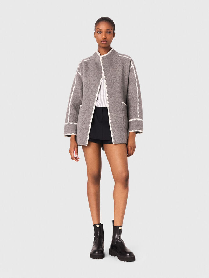 Manteau court double face
