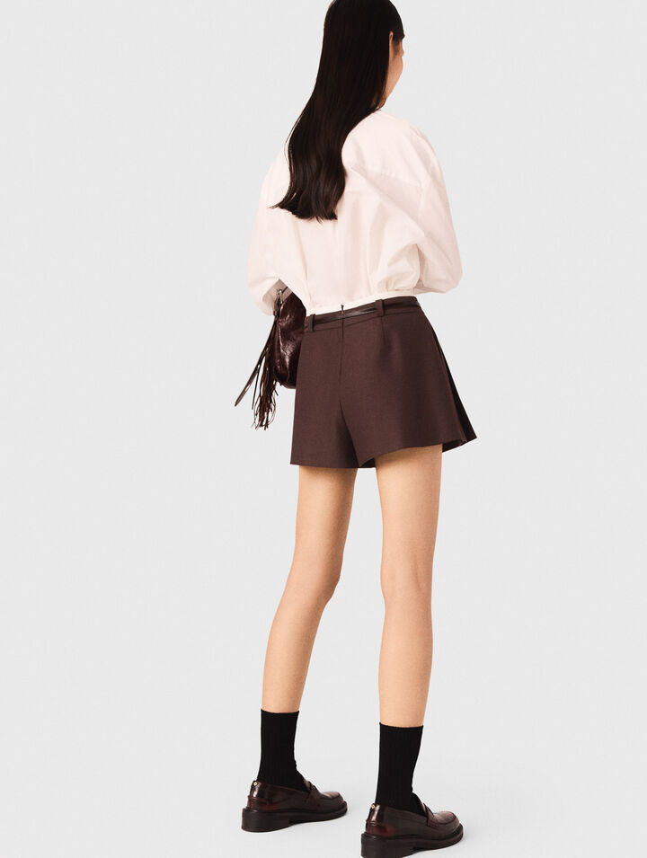 Short trompe l'œil plissé