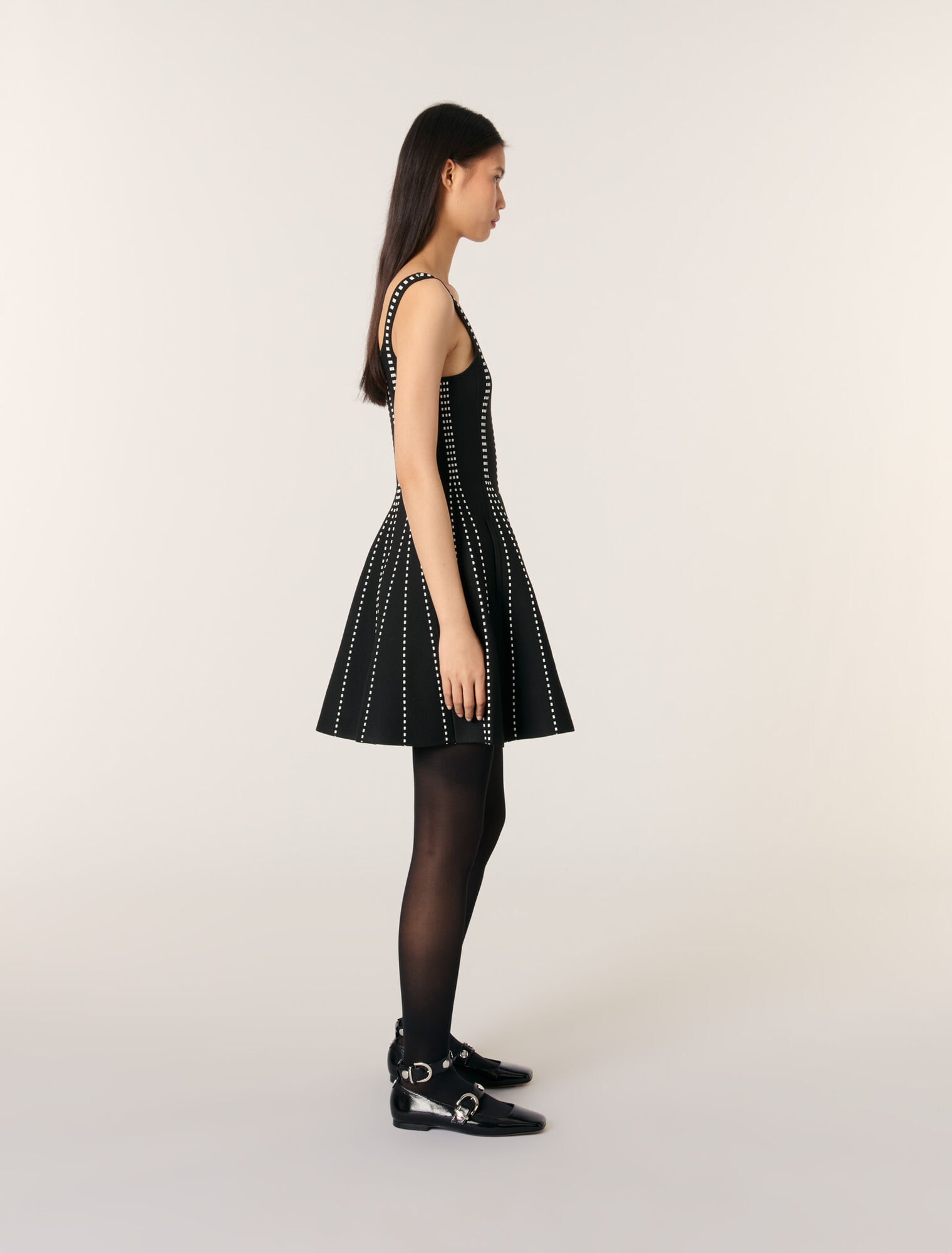 Robe courte en maille jacquard