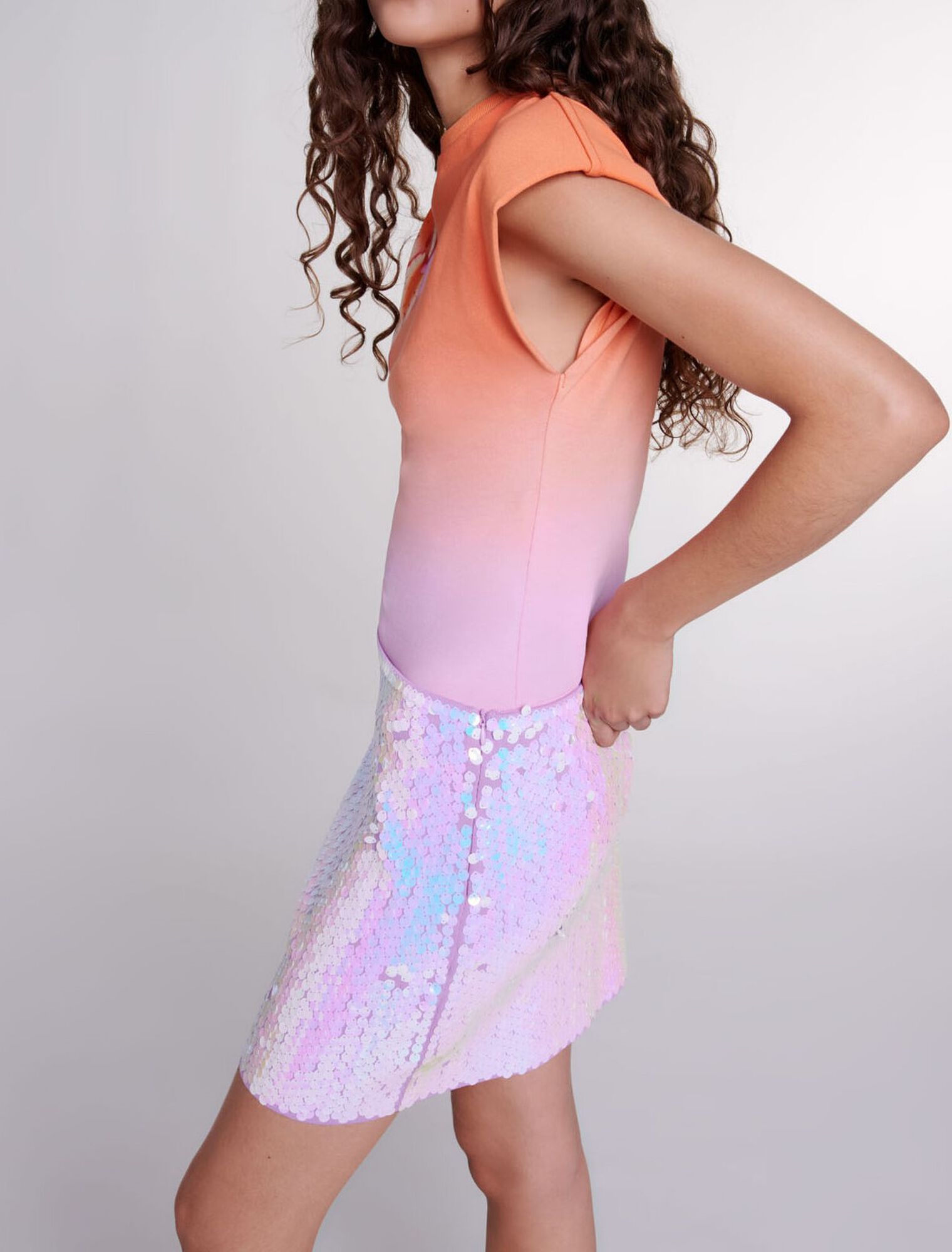 Jupe en maille à sequins