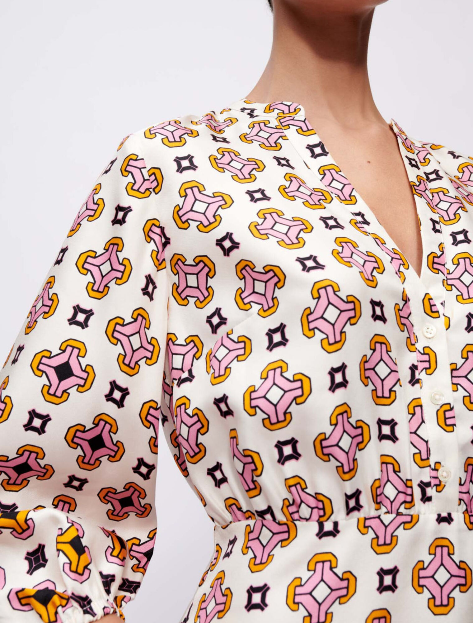 Robe en soie imprimée