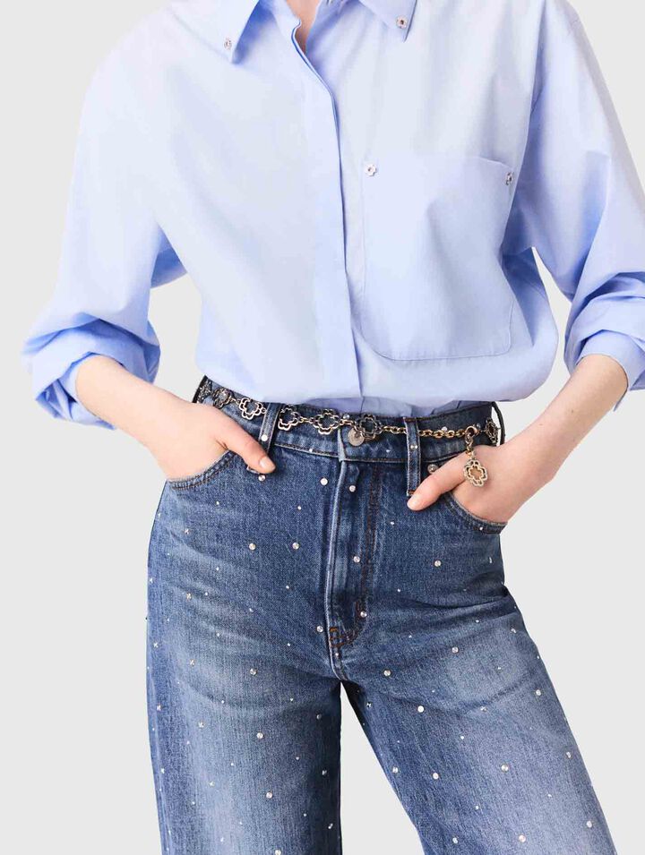 Jean large en denim avec clous