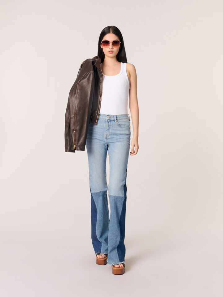 Jean patchwork tricolore