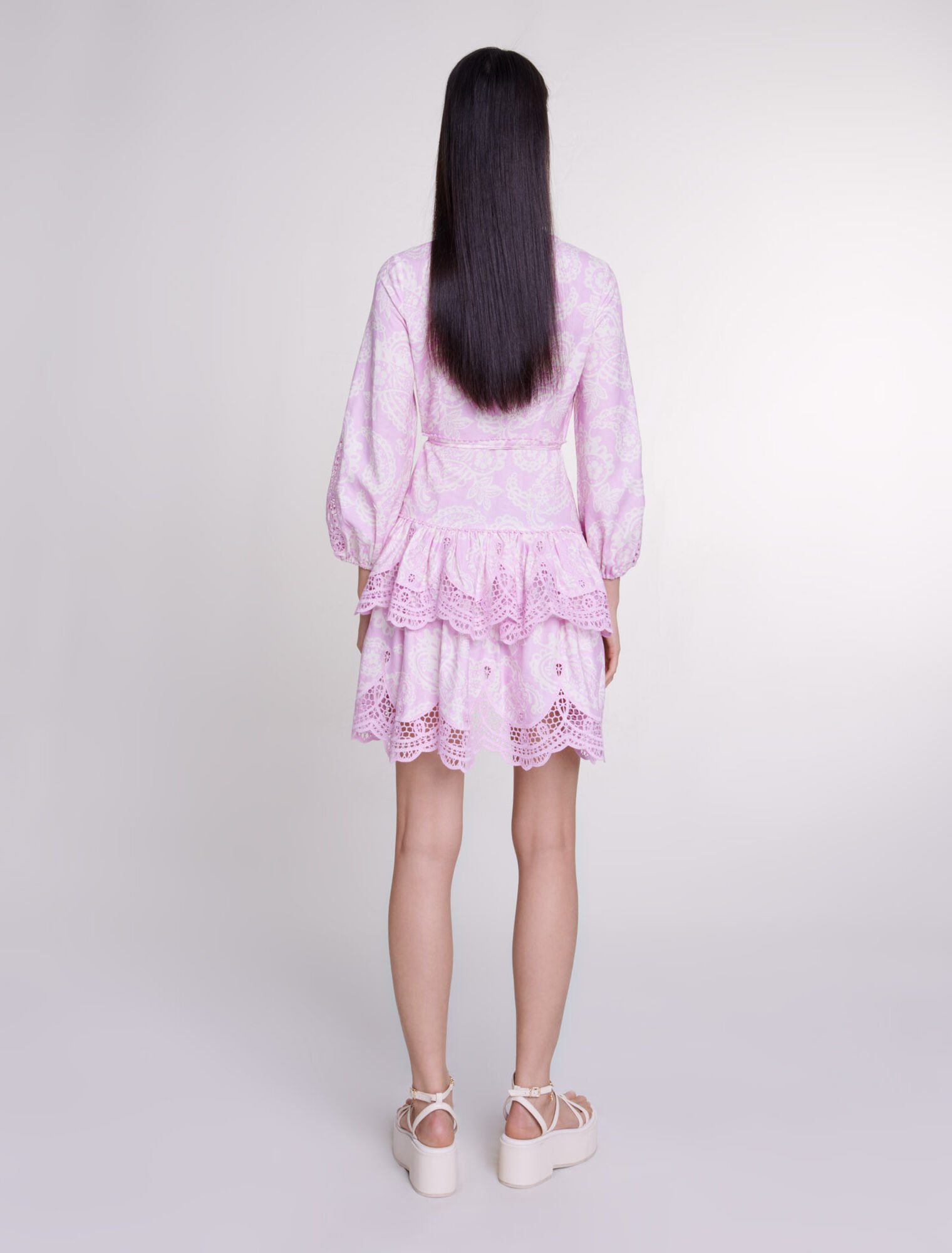 Robe portefeuille imrpim&eacute;e en lin