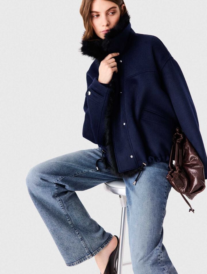 Manteau court en double face