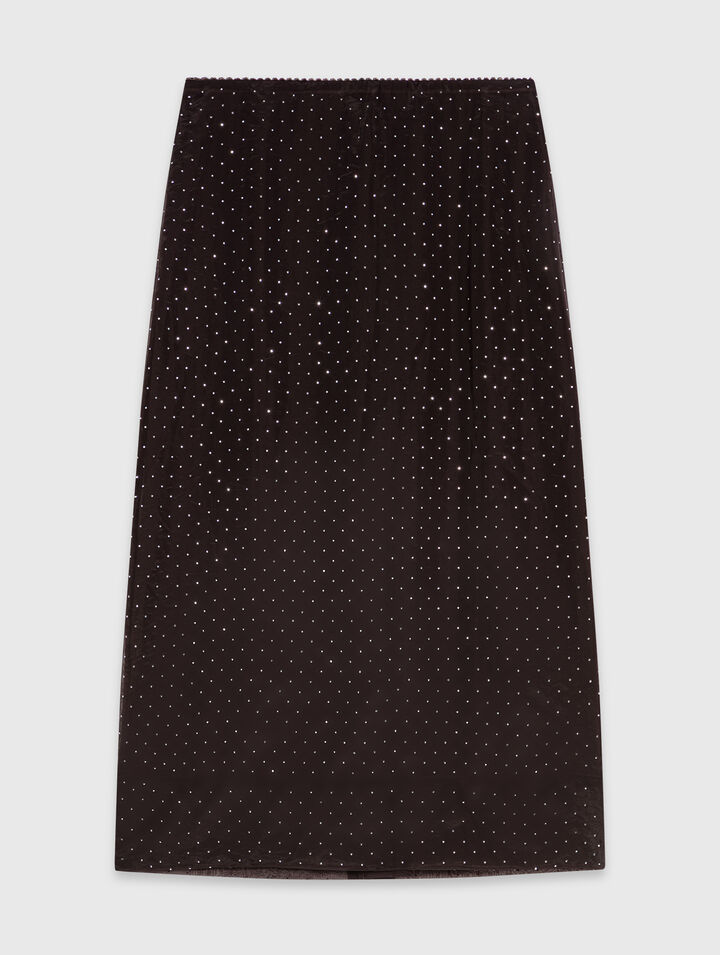Jupe midi strass&eacute;e