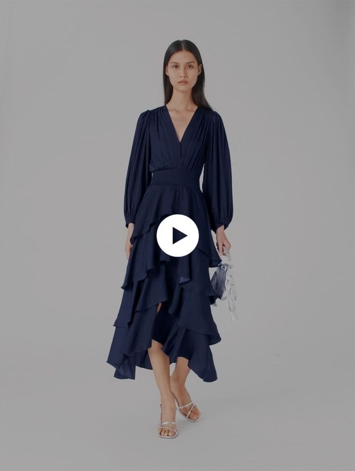 Robe longue à volants