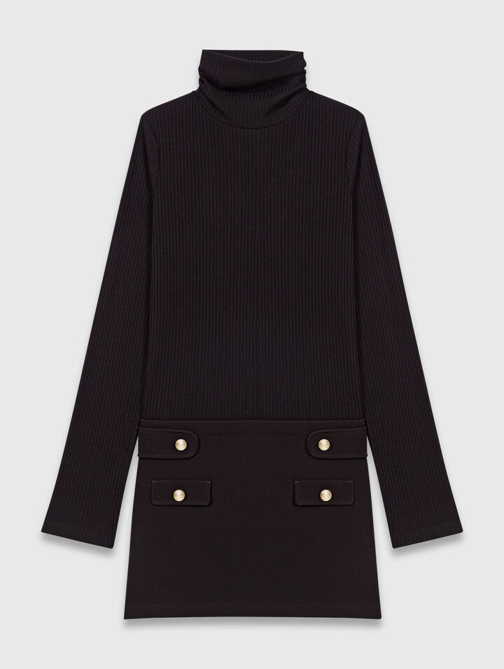 Robe courte avec col montant