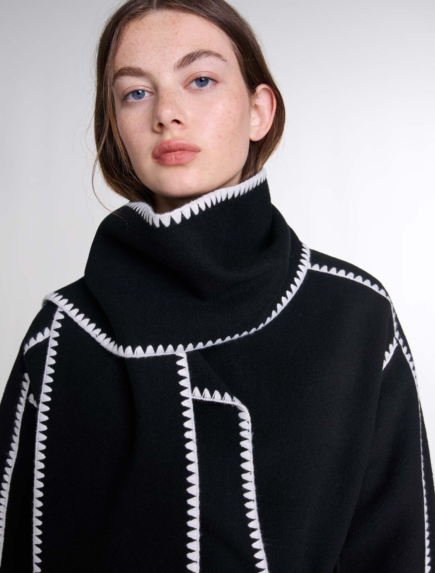 Manteau bicolore double face