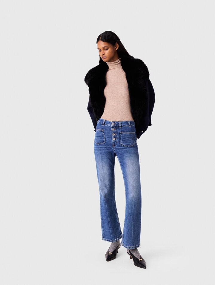 Jean denim &agrave; poches