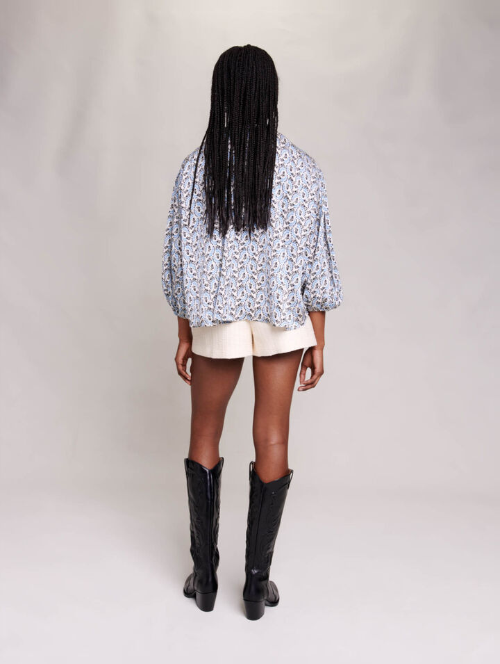 Blouse large satinée