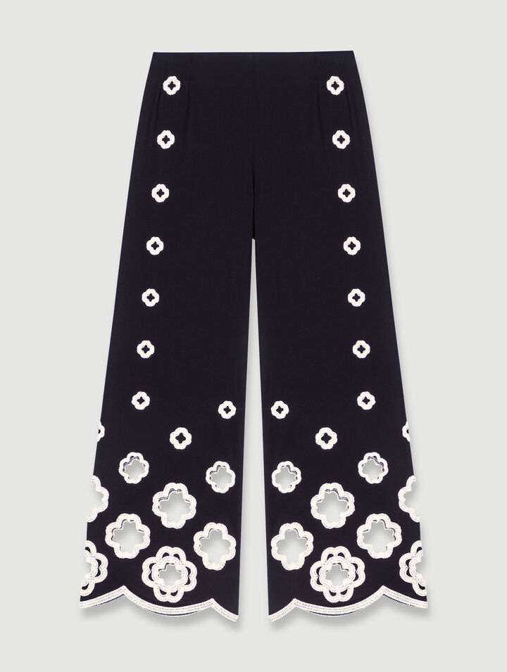 Pantalon large à crochet