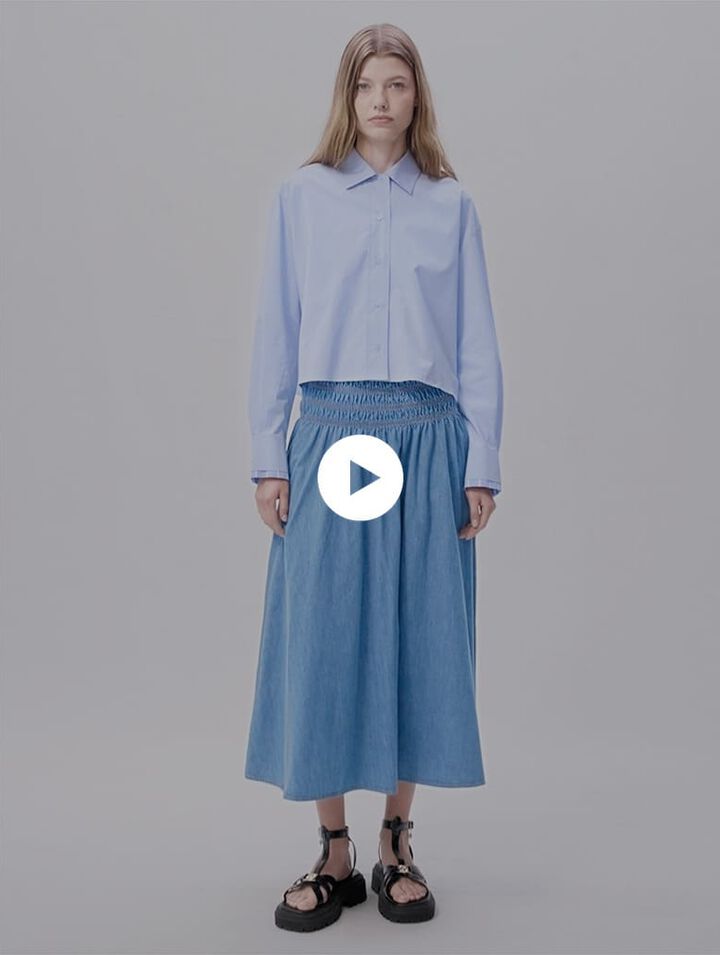 Jupe smockée en jean
