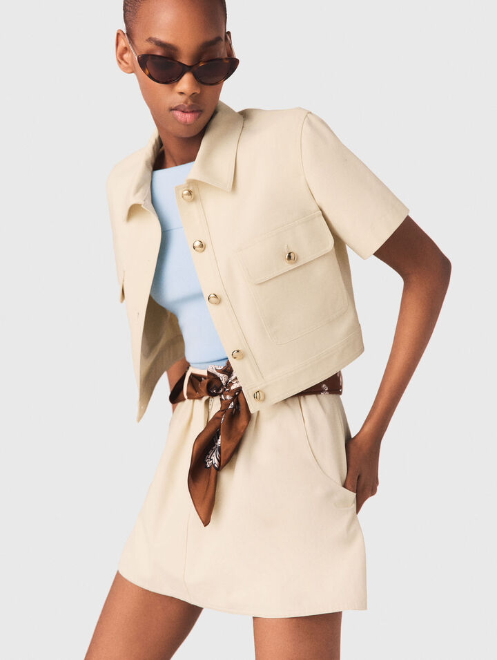 Veste courte &agrave; manches courtes