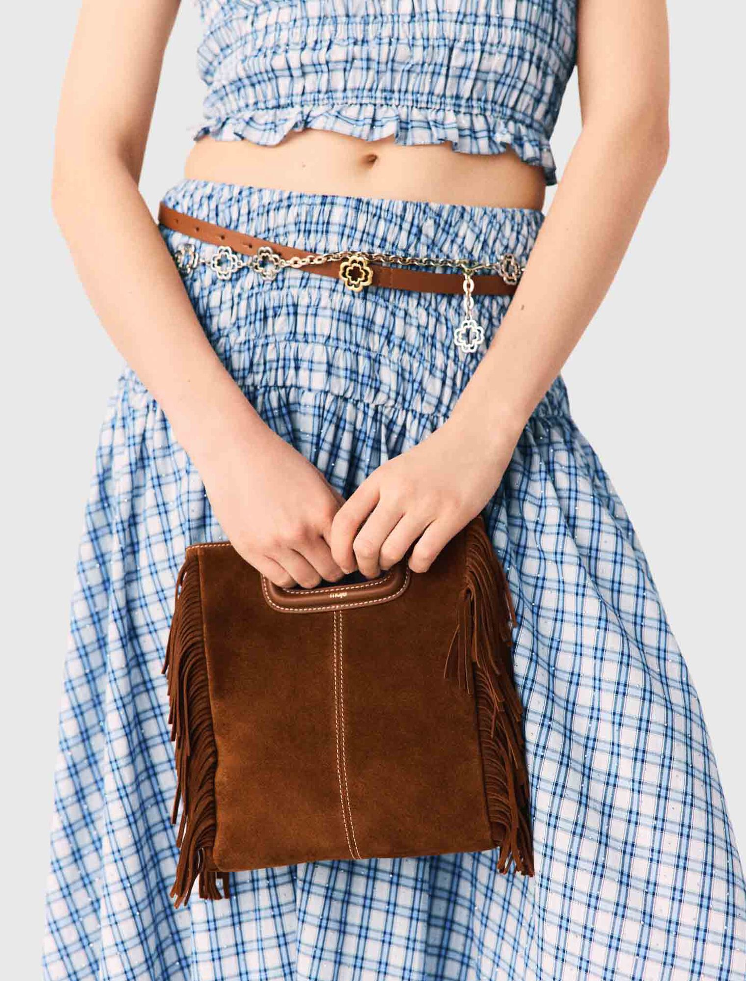 Sac M en su&egrave;de surpiqu&eacute;e