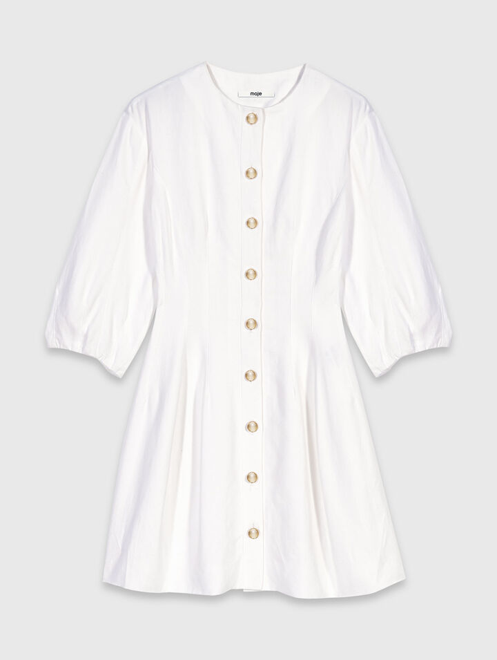 Robe courte en lin m&eacute;lang&eacute;e