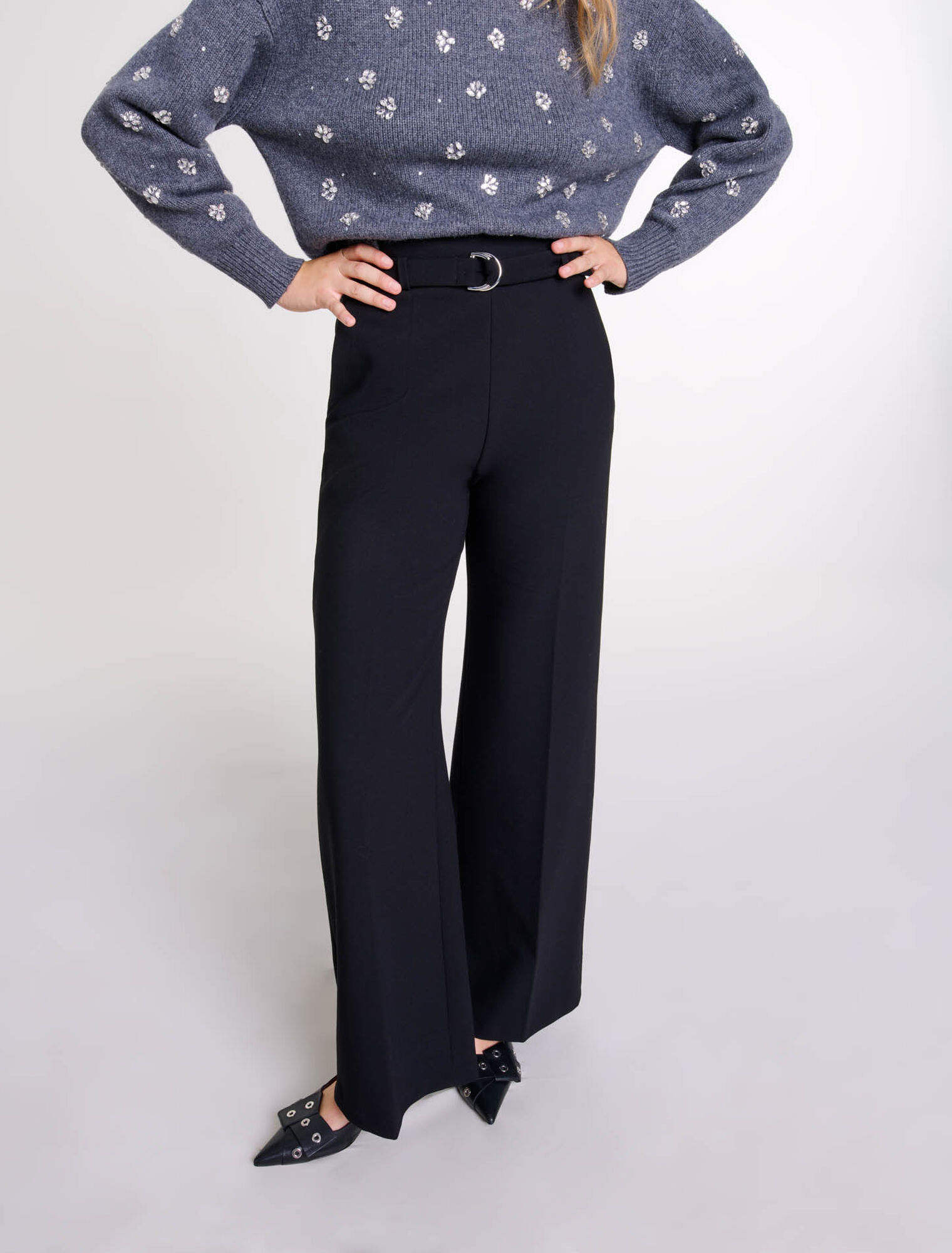 Pantalon large avec ceinture