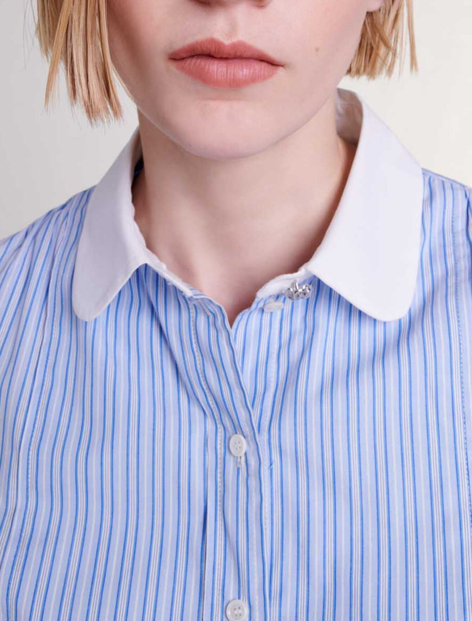 Chemise à rayures contrastées