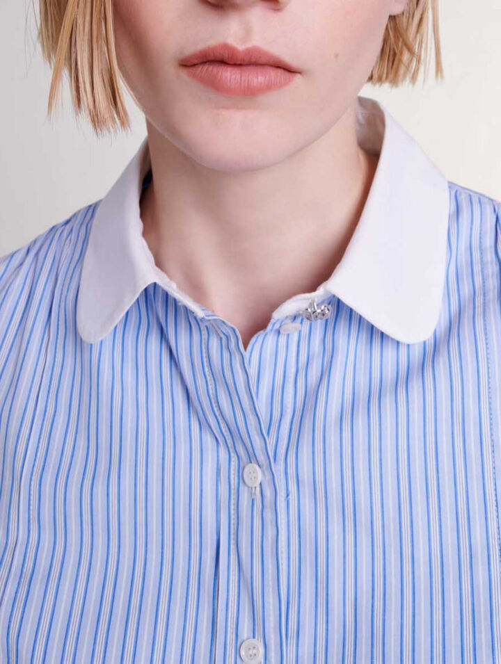 Chemise à rayures contrastées