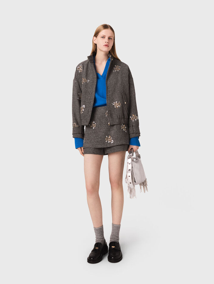 Short avec broderie florale