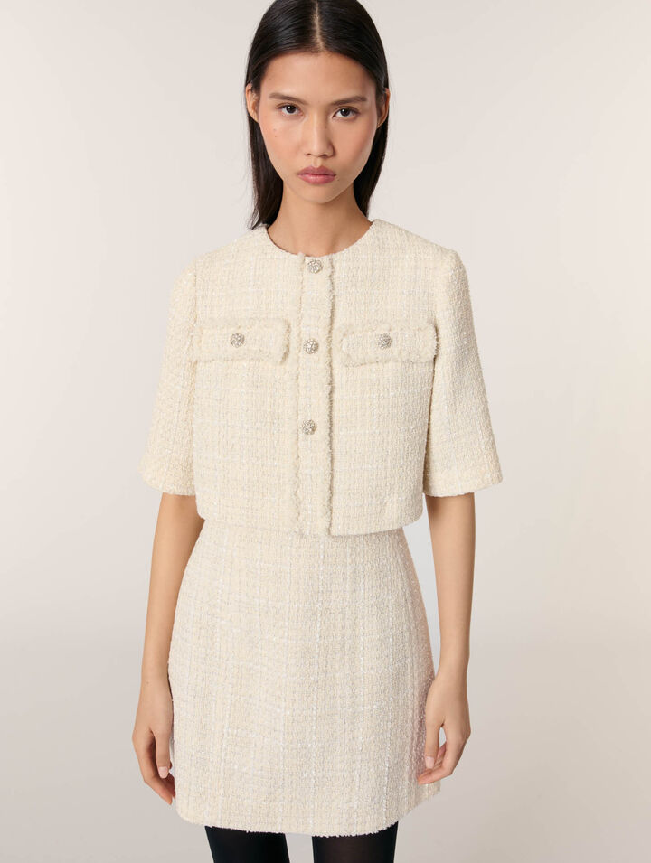 Robe courte 2-en-1 en tweed