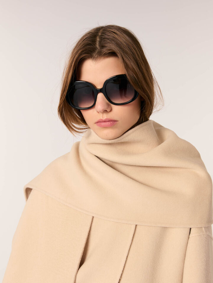 Manteau double face à écharpe